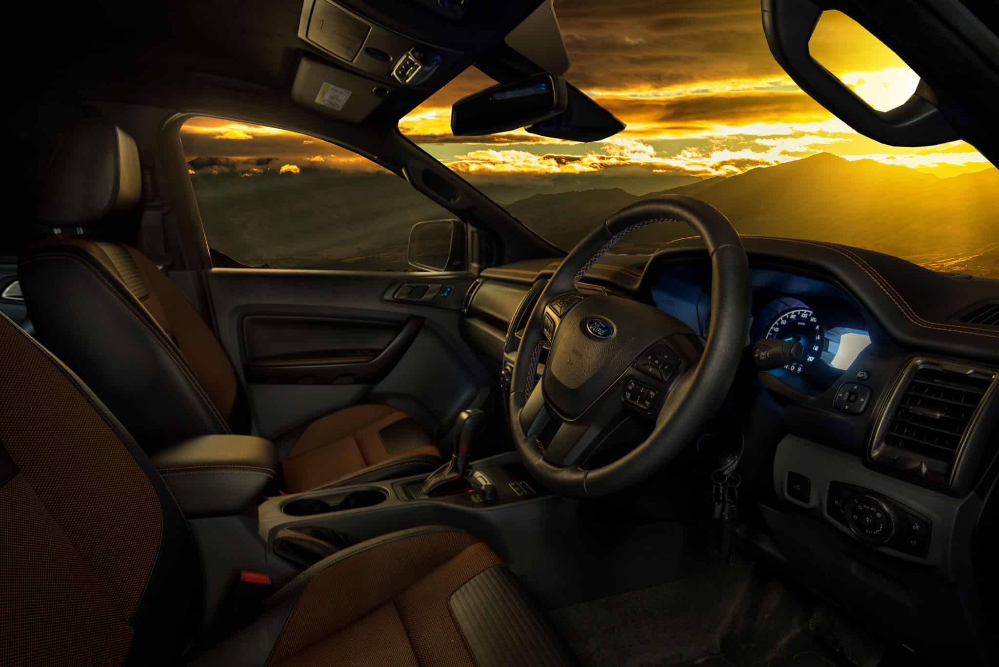 Interior photography of Ford Ranger in Queenstown
